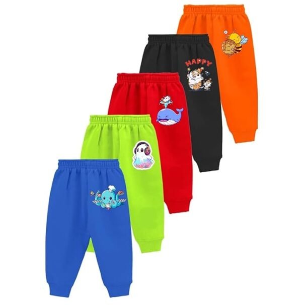 Cotton Pajama Pants for Baby Boys and Baby Girls (Unisex Kids) (Printed - Multicolor) (Pack of 5 Combo Set)